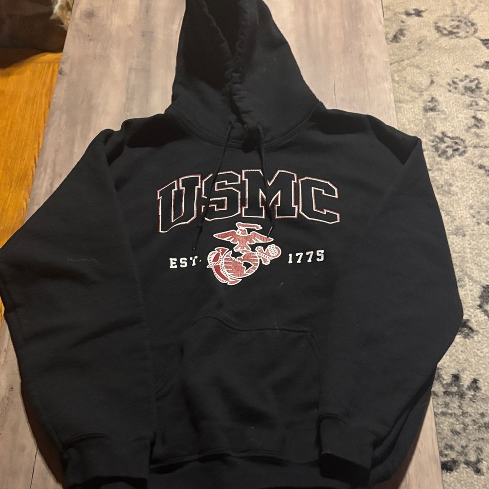 Gildan Black USMC Hoodie